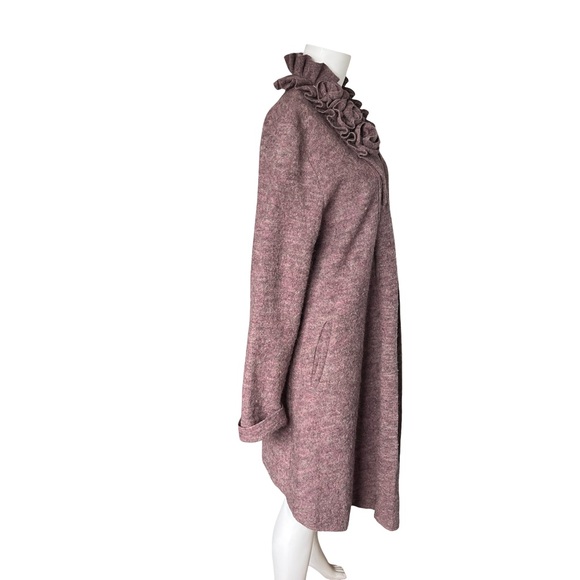 Soft Surroundings Wool Open Front Cardigan Sweater Knit Dusty Pink Size Large L - Picture 4 of 9